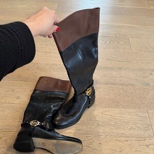 Michael Kors Black and Brown Riding Boots